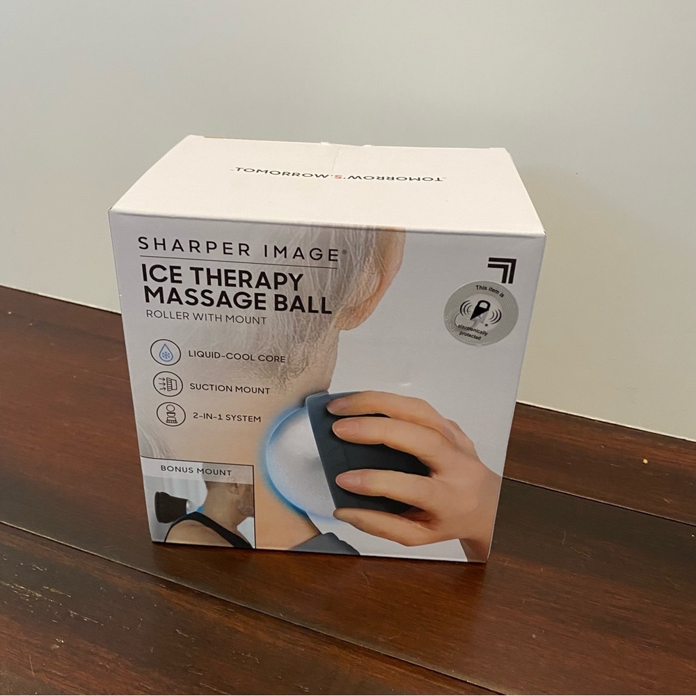 SHARPER IMAGE NWT $50 Ice Therapy Massage Ball Roller With Mount ir1